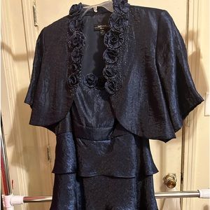 Darling navy T length dress used for mother of groom dress.